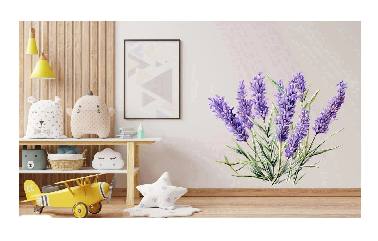 Sticker decorativ, Lavanda, Mov, 62 cm, 1339STK-5 - imagine 3